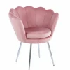 Krzesło muszelka Fiona VIC różowy jasny/nogi srebrne
