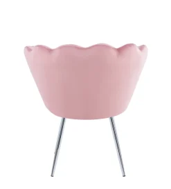 Krzesło muszelka Fiona VIC różowy jasny/nogi srebrne