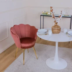 Krzesło muszelka Fiona VIC różowy jasny