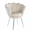 Krzesło muszelka Fiona VIC beżowy/nogi srebrne