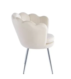 Krzesło muszelka Fiona VIC beżowy/nogi srebrne