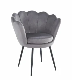 Krzesło muszelka Fiona VIC szary/nogi czarne