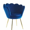 Krzesło muszelka Fiona VIC niebieski/nogi złote