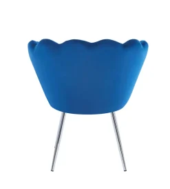 Krzesło muszelka Fiona VIC niebieski/nogi srebrne