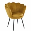 Krzesło muszelka Fiona VIC musztardowy/czarne nogi