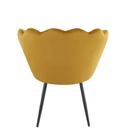 Krzesło muszelka Fiona VIC musztardowy/czarne nogi