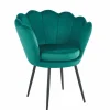 Krzesło muszelka Fiona VIC zielony/nogi czarne