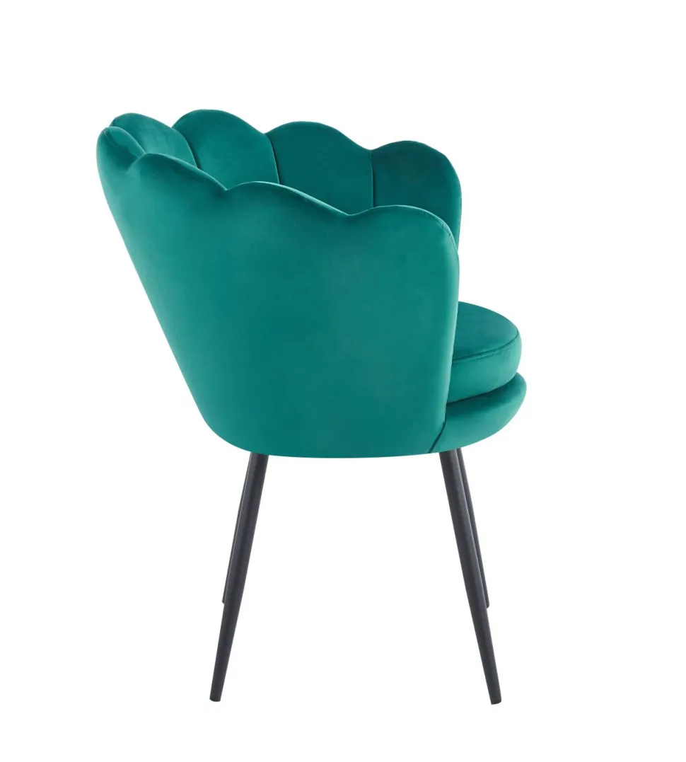 Krzesło muszelka Fiona VIC zielony/nogi czarne