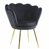 Krzesło muszelka Fiona VIC czarny/nogi złote
