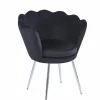 Krzesło muszelka Fiona VIC czarny/nogi srebrne