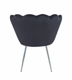 Krzesło muszelka Fiona VIC czarny/nogi srebrne