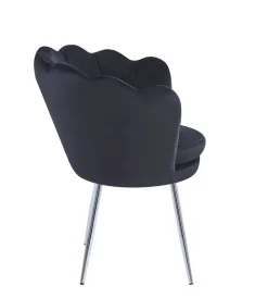 Krzesło muszelka Fiona VIC czarny/nogi srebrne
