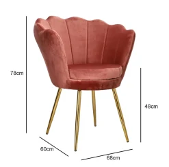 Krzesło muszelka Florencja VIC różowe