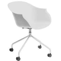 Krzesło na kółkach Roundy białe obrotowe