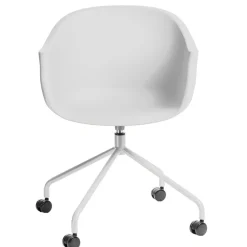 Krzesło na kółkach Roundy białe obrotowe