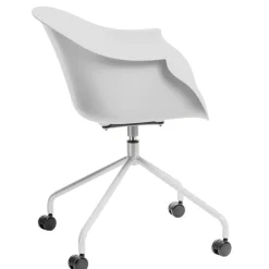 Krzesło na kółkach Roundy białe obrotowe