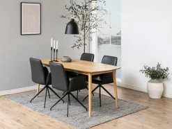 Krzesło Naya czarna eko skóra czarne tapicerowane