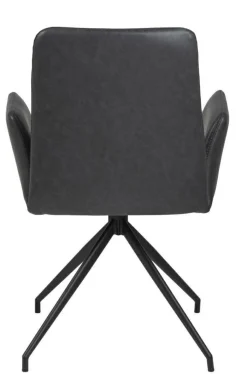 Krzesło Naya czarna eko skóra czarne tapicerowane