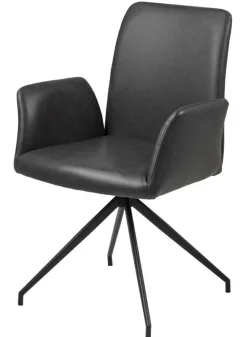 Krzesło Naya czarna eko skóra czarne tapicerowane