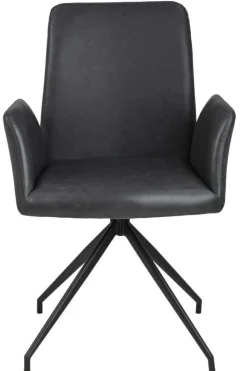 Krzesło Naya czarna eko skóra czarne tapicerowane