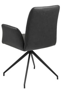 Krzesło Naya czarna eko skóra czarne tapicerowane