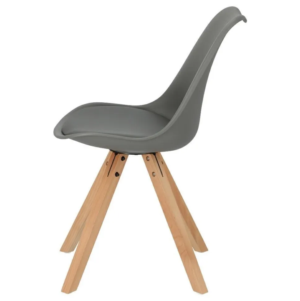 Krzesło Norden Star Square PP szary ciemny/naturalny