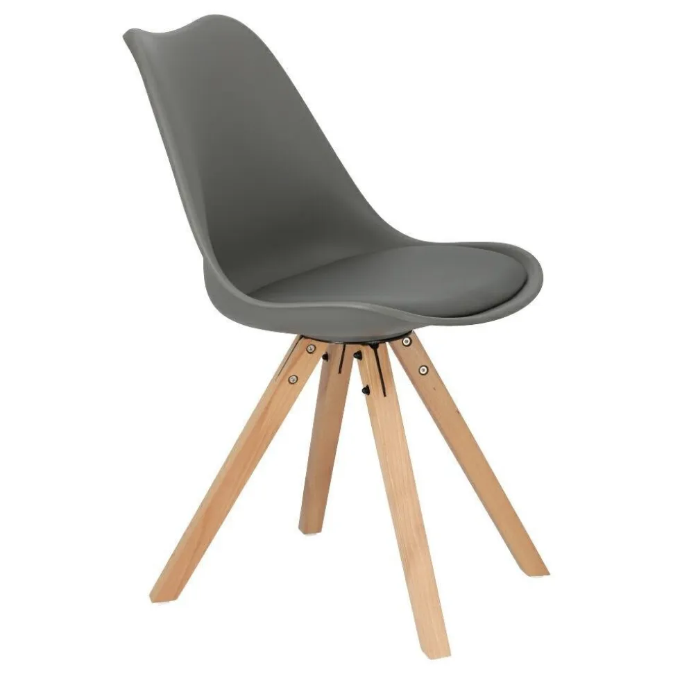 Krzesło Norden Star Square PP szary ciemny/naturalny