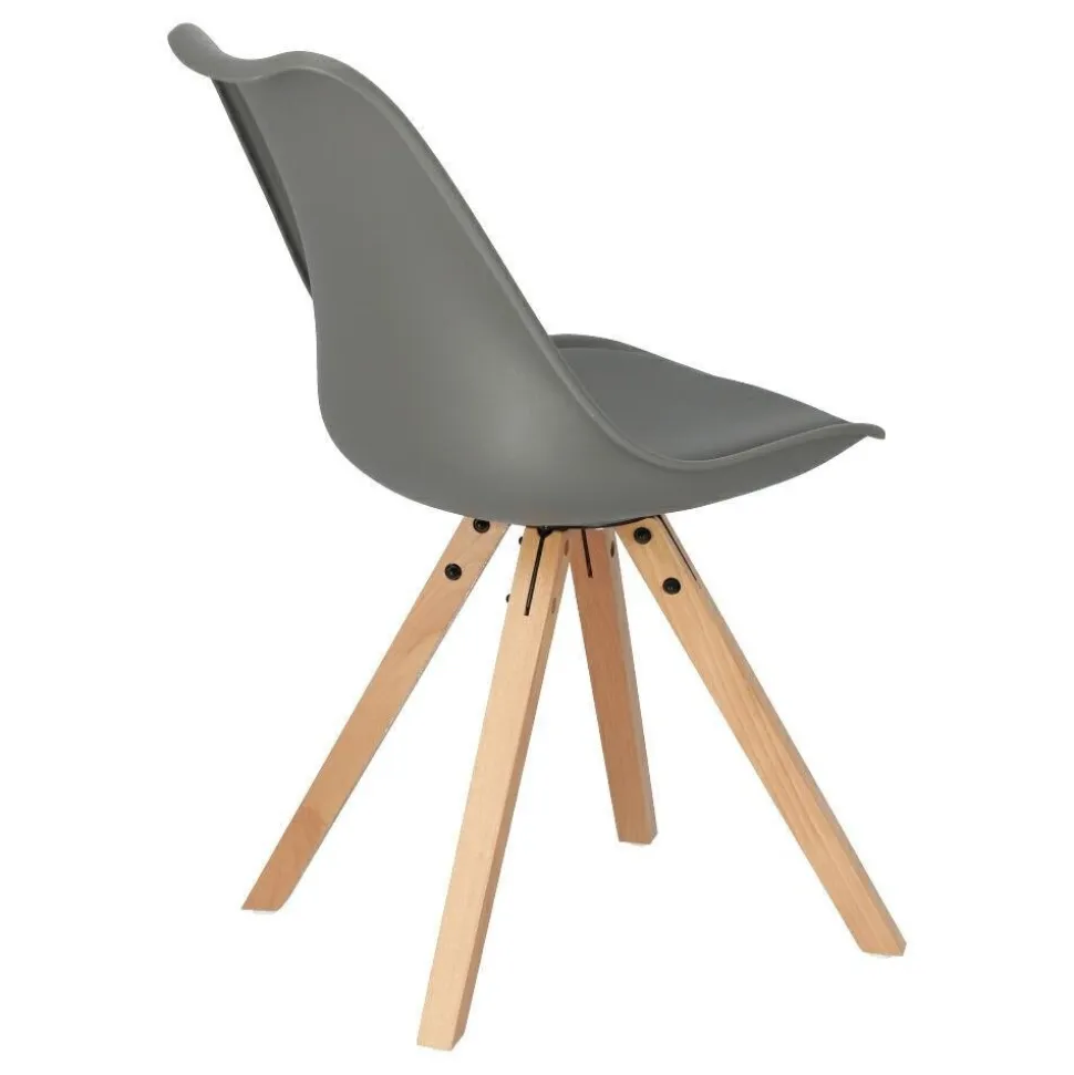 Krzesło Norden Star Square PP szary ciemny/naturalny