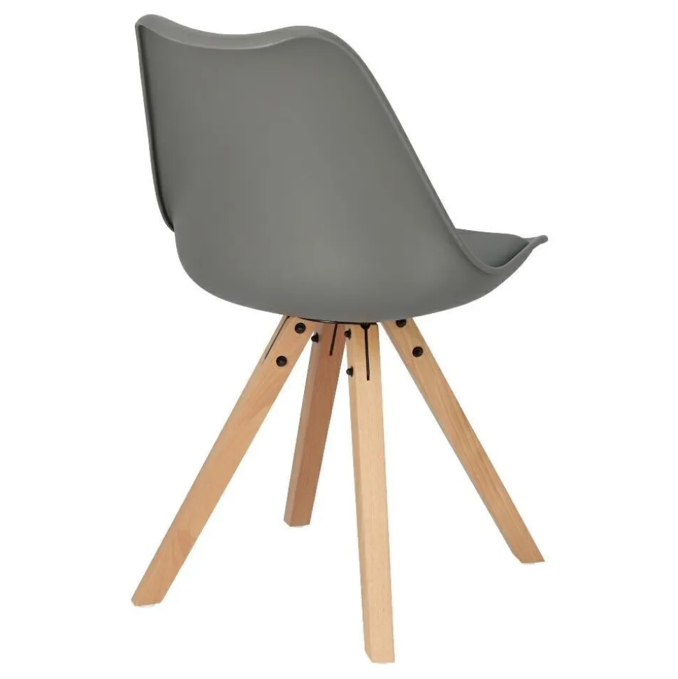 Krzesło Norden Star Square PP szary ciemny/naturalny