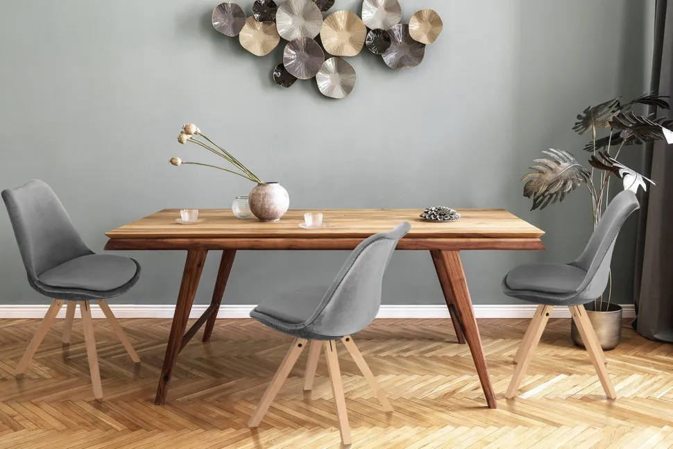 Krzesło Norden Star Square Velvet szare