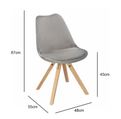 Krzesło Norden Star Square Velvet szare
