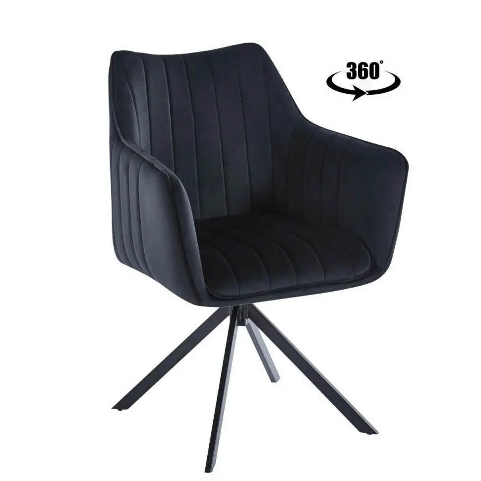 Krzesło obrotowe Adrienne Velvet czarne