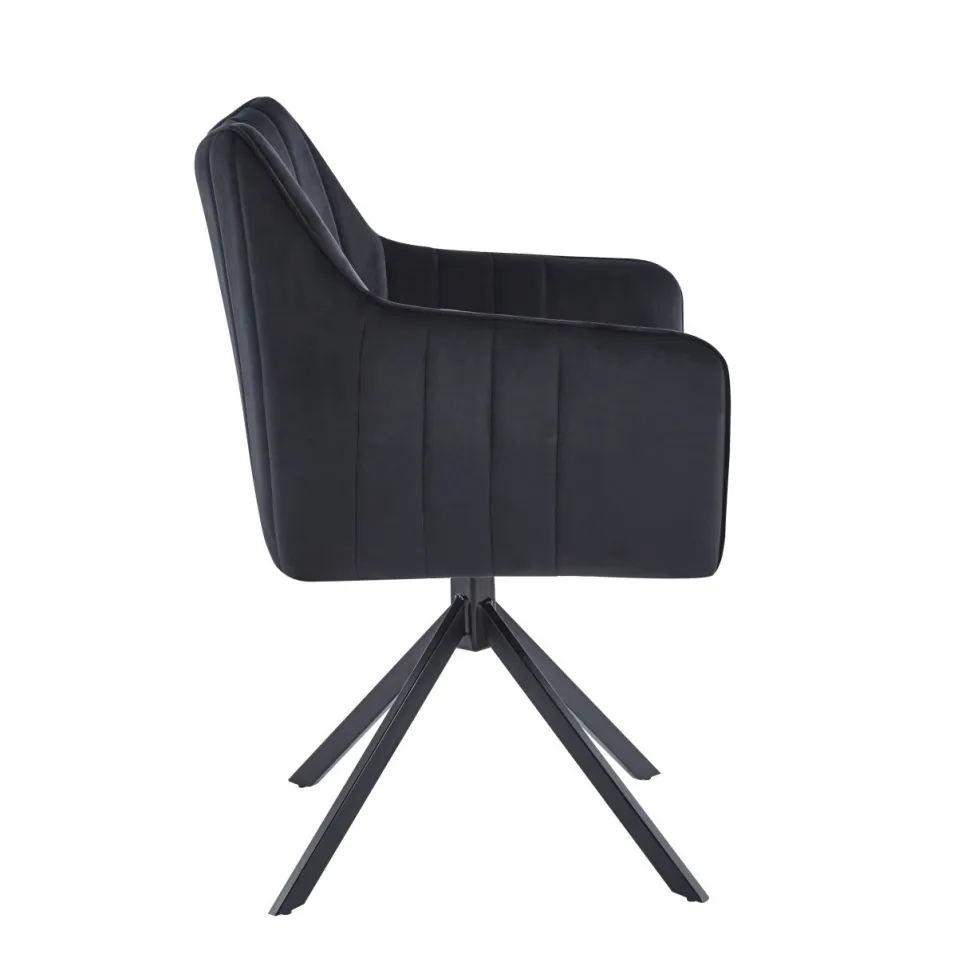 Krzesło obrotowe Adrienne Velvet czarne