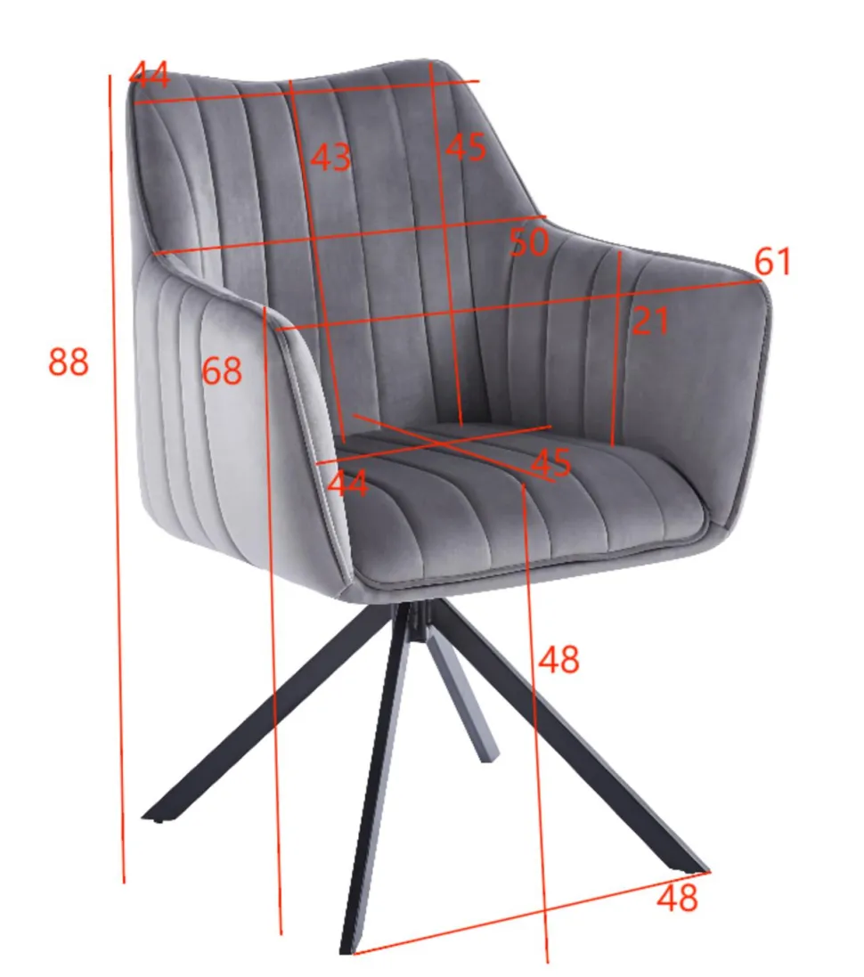 Krzesło obrotowe Adrienne Velvet czarne