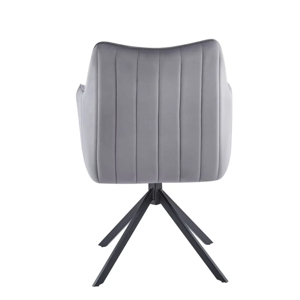 Krzesło obrotowe Adrienne Velvet szare