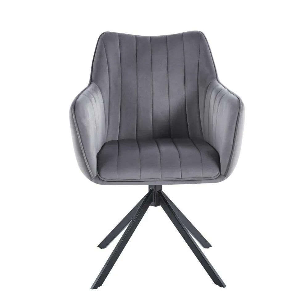 Krzesło obrotowe Adrienne Velvet szare