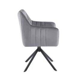 Krzesło obrotowe Adrienne Velvet szare