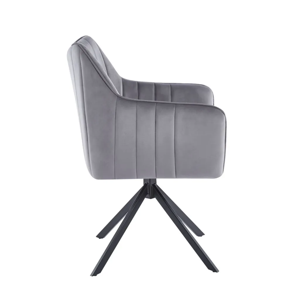 Krzesło obrotowe Adrienne Velvet szare