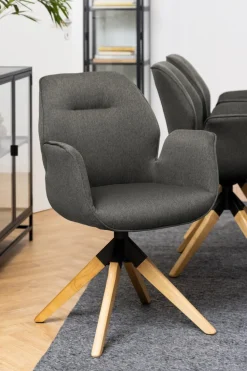 Krzesło obrotowe Aura dark grey auto return tapicerowane