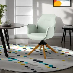 Krzesło obrotowe Aura light grey auto return tapicerowane