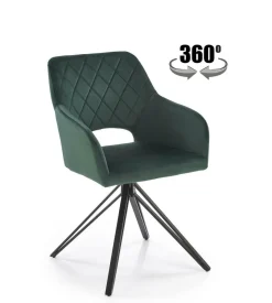 Krzesło obrotowe Cretas Velvet ciemny     zielony