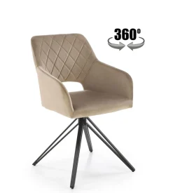 Krzesło obrotowe Cretas Velvet beżowe