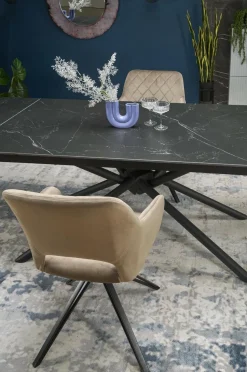 Krzesło obrotowe Cretas Velvet beżowe