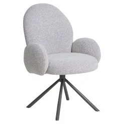 Krzesło obrotowe Lana z podłokietnikami boucle piaskowe