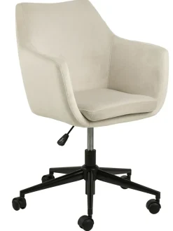 Krzesło obrotowe Nora beżowe welwetowe