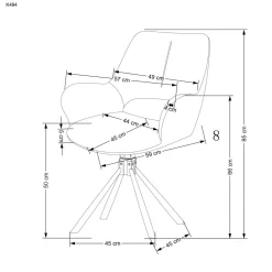 Krzesło obrotowe Odette szare