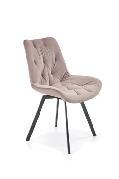 Krzesło obrotowe Veroniq beżowe pikowane