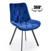 Krzesło obrotowe Veroniq granatowe pikowane