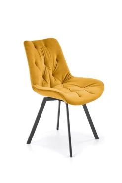 Krzesło obrotowe Veroniq musztardowe pikowane