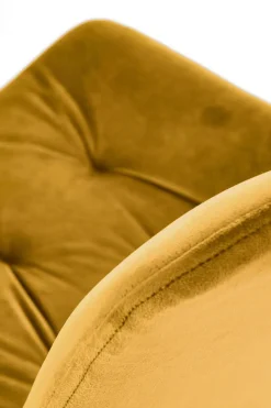 Krzesło obrotowe Veroniq musztardowe pikowane